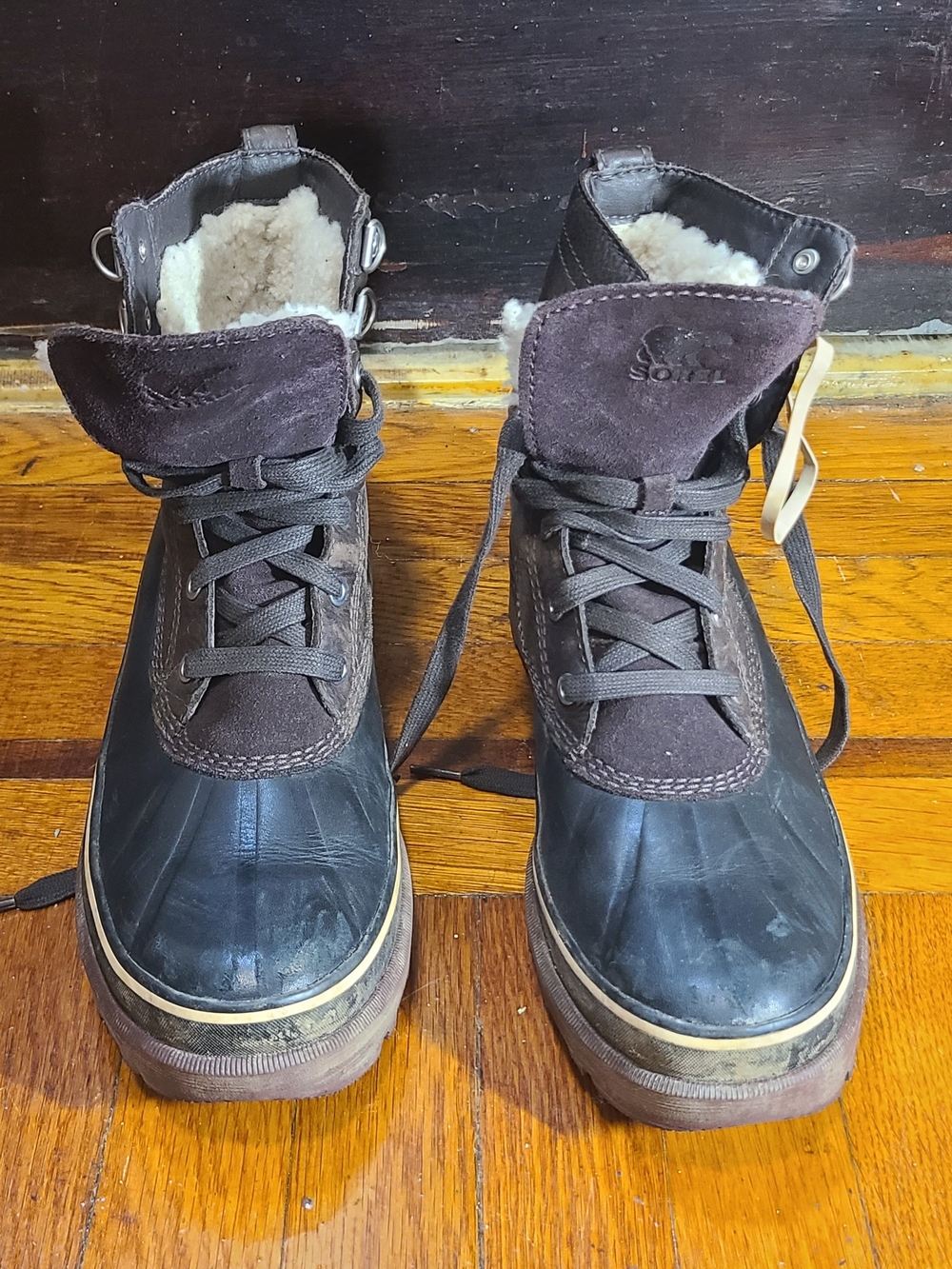 Sorel Men's Brown and Black Lace-Up Insulated Winter Boots